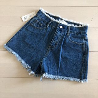 新品 AND J デニムショートパンツ ハイウエスト(ショートパンツ)