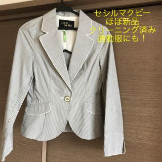 セシルマクビー(CECIL McBEE)のほぼ新品  セシルマクビー 夏用 ジャケット ストライプ (テーラードジャケット)