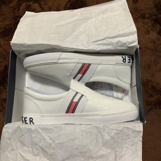 トミーヒルフィガー(TOMMY HILFIGER)のトミーヒルフィガーTommy Hilfigerスリッポン ロゴ 白 スニーカー (スニーカー)