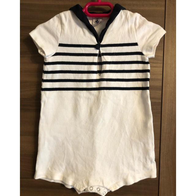 PETIT BATEAU(プチバトー)のPETIT BATEAU セーラー　ロンパース 12m 74cm キッズ/ベビー/マタニティのベビー服(~85cm)(ロンパース)の商品写真