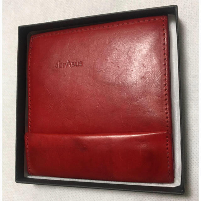 アブラサス　ブッテーロレザー　レッド　薄い財布 | フリマアプリ ラクマ