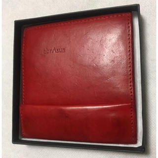 アブラサス　ブッテーロレザー　レッド　薄い財布(折り財布)