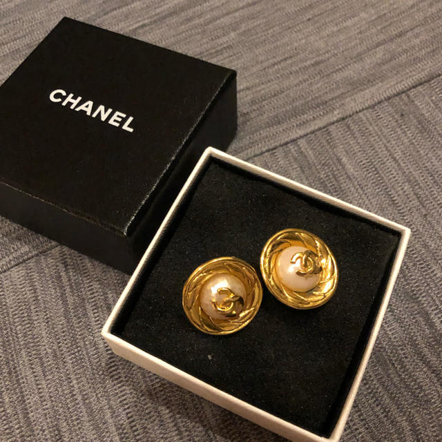 CHANEL シャネル　ヴィンテージ　パール×ゴールド　イヤリング