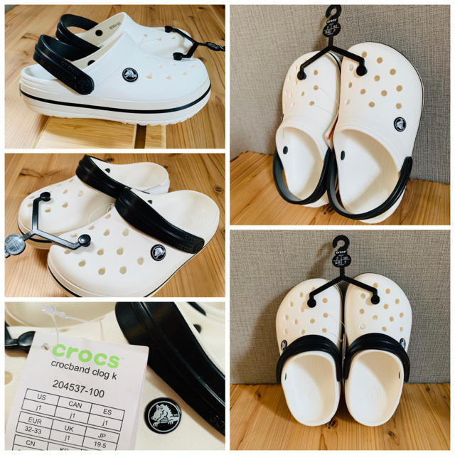 crocs(クロックス)のクロックス　19.5 cm  クロックバンド　クロッグキッズ　ホワイト キッズ/ベビー/マタニティのキッズ靴/シューズ(15cm~)(サンダル)の商品写真