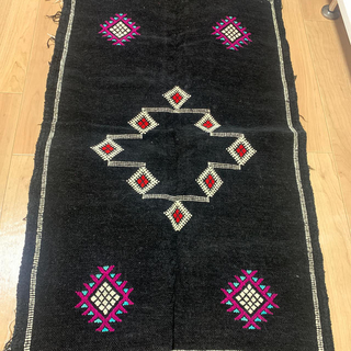 （mis shop 様 ）モロッコ ベルベル絨毯 ブラック(ラグ)