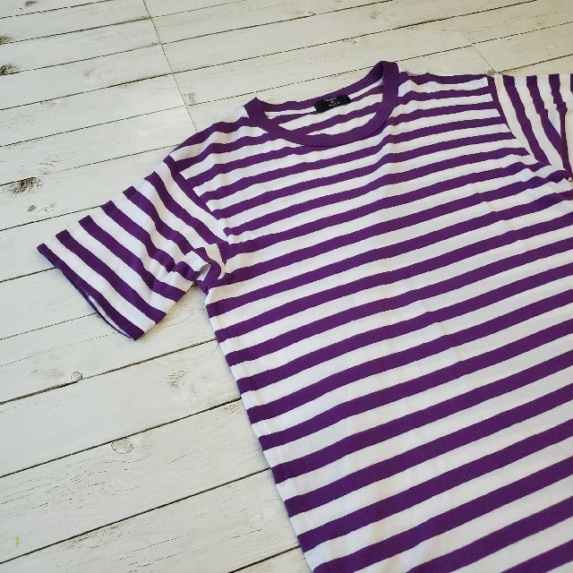 ZUCCa(ズッカ)のmeyumeyu 様　ディーゼル　ZUCCa パープル　ボーダーTシャツ メンズのトップス(Tシャツ/カットソー(半袖/袖なし))の商品写真