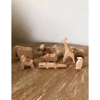 ムジルシリョウヒン(MUJI (無印良品))の無印良品　木製　動物　積み木　玩具 zoo アニマル 知恵玩具 ミニチュア (積み木/ブロック)