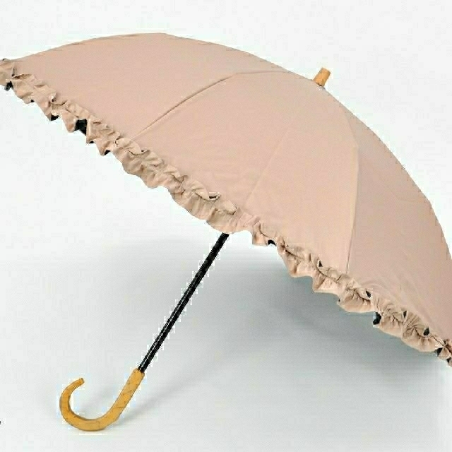 サンバリア100 　2段折りたたみ　フリル　ピンク レディースのファッション小物(傘)の商品写真