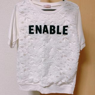 シマムラ(しまむら)のレディース 白Tシャツ 花レース❁¨̮(Tシャツ(半袖/袖なし))