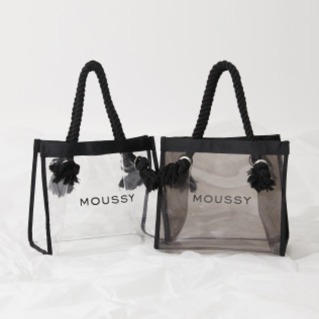 【MOUSSY】♡大人気 クリア ミニトートバッグ （ブラック）