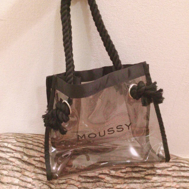 【MOUSSY】♡大人気 クリア ミニトートバッグ （ブラック）