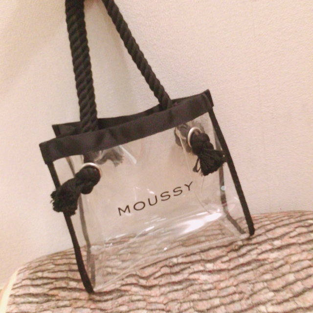 【MOUSSY】♡大人気 クリア ミニトートバッグ （ブラック）