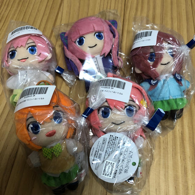 五等分の花嫁 マスコットぬいぐるみ 5人セット エンタメ/ホビーのおもちゃ/ぬいぐるみ(キャラクターグッズ)の商品写真