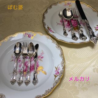 マイセン(MEISSEN)の【リード＆バートン】純銀 カトラリー８本セット／アール・ヌーヴォー「深彫り」(食器)