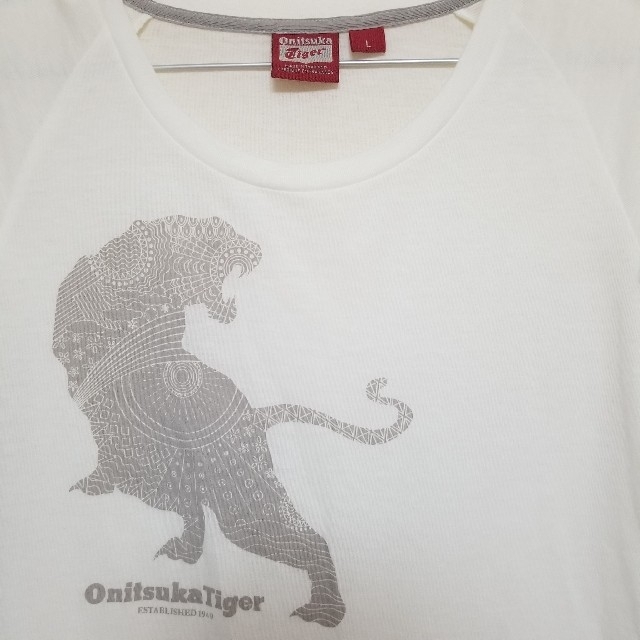 Onitsuka Tiger(オニツカタイガー)の月末まで！OnitsukaTiger オニツカタイガーTシャツ L『美品』 レディースのトップス(Tシャツ(半袖/袖なし))の商品写真