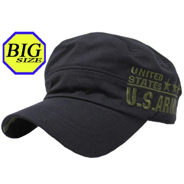 大きいサイズ約65cm 調節可能ワークキャップ リアルアーミー ブラック【新品】 メンズの帽子(キャップ)の商品写真