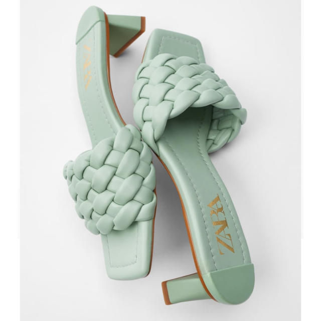 ZARA 編み込みハイヒールサンダル 38 - サンダル 【新品未使用 完売商品】2020SS ZARAサンダル ザラ編み込みエクリュ