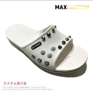 クロックス(crocs)のクロックス カスタム crocs スワロ スライド 白 サイズ 23-28 新品(サンダル)