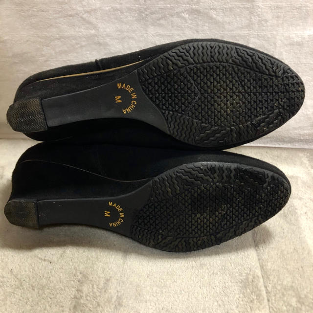 スウェードブーツ ブラック チェック柄 Mサイズ レディースの靴/シューズ(ブーツ)の商品写真
