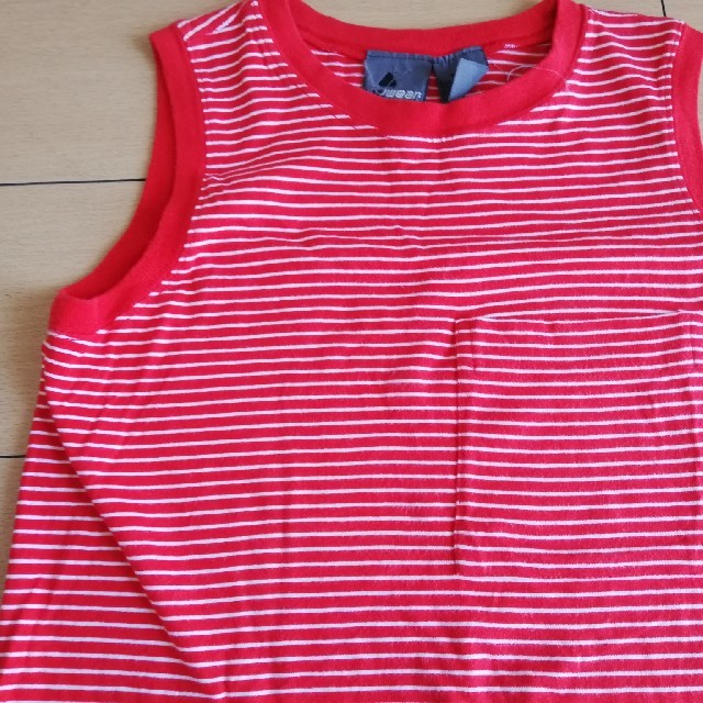 flower(フラワー)のflower🌼used 赤×白　ボーダーノースリーブ レディースのトップス(Tシャツ(半袖/袖なし))の商品写真