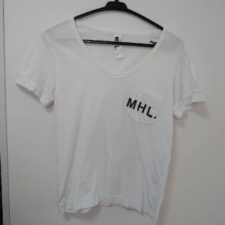 マーガレットハウエル(MARGARET HOWELL)のMHL. ホワイト Vネック Tシャツ(Tシャツ(半袖/袖なし))