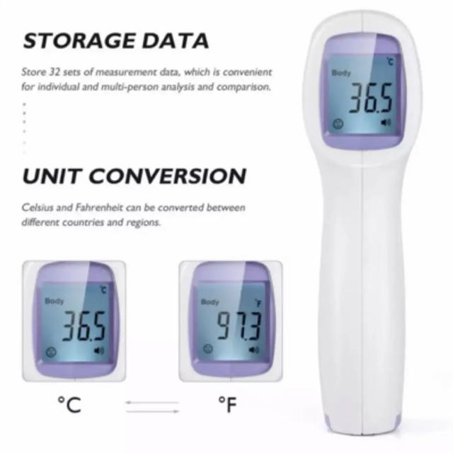 即日配送 非接触型 電子温度計 家庭用 デジタル 赤外線 発熱 温度計