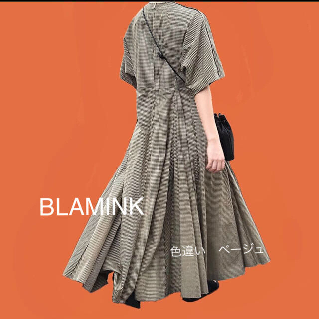 タグ付き新品 定価11万 BLAMINK ファーカシミヤタートルネックワンピース