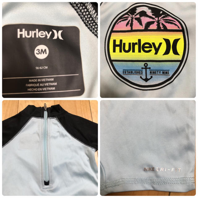 Hurley(ハーレー)の☆used☆ ハーレー キッズ　ベビー　ロンパース ラッシュガード 水着 キッズ/ベビー/マタニティのベビー服(~85cm)(水着)の商品写真