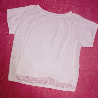 ユニクロ(UNIQLO)のホワイトレースTシャツ(Tシャツ(半袖/袖なし))