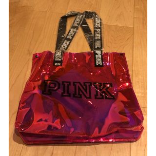 ヴィクトリアズシークレット(Victoria's Secret)の新品 PINK ビニールバッグ ポーチ付き(トートバッグ)