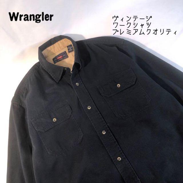 希少 ラングラー Wrangler ヴィンテージ ワークシャツ ブラック