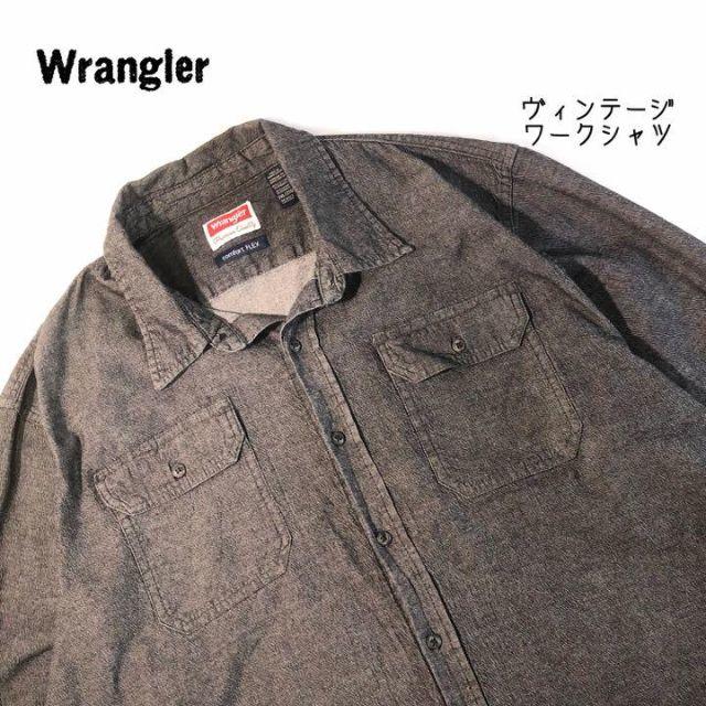 ラングラー Wrangler ヴィンテージ ワークシャツ ダークグレー