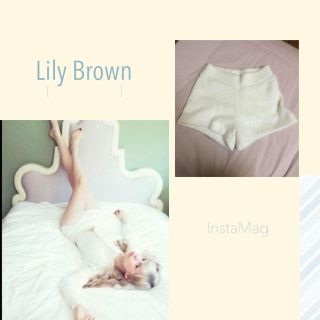 リリーブラウン(Lily Brown)のアンゴラニットショートパンツ(ショートパンツ)