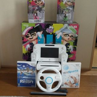 ウィーユー(Wii U)のスプラトゥーンセット&Wii ソフト2種など　アオリ・ホタル付！(家庭用ゲームソフト)