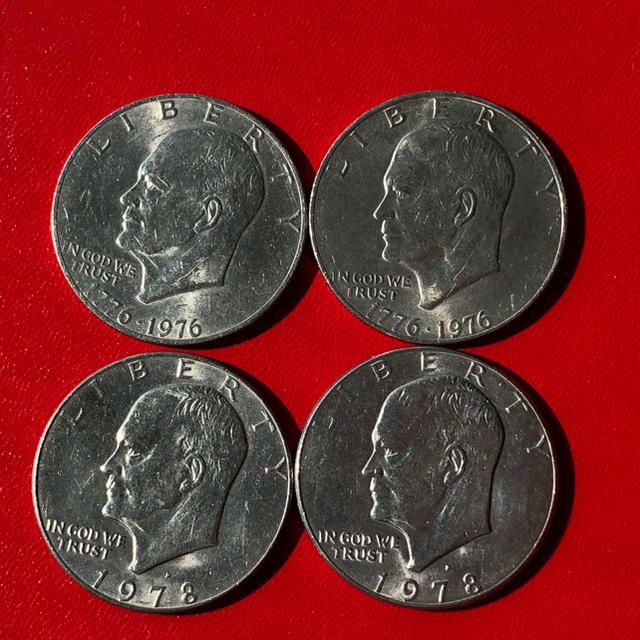 大幅値下　アメリカ合衆国 1 ドル硬貨４枚セット　2枚は独立200年記念