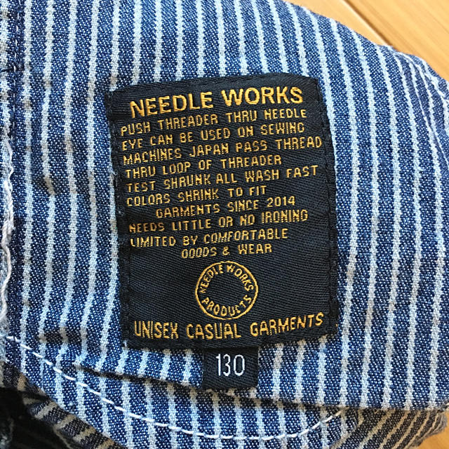 NEEDLE WORK SOON(ニードルワークスーン)のNEEDLE WORKS クロップドパンツ　130 キッズ/ベビー/マタニティのキッズ服男の子用(90cm~)(パンツ/スパッツ)の商品写真