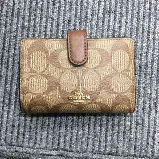 コーチ(COACH)の◆COACH コーチ◆二つ折り財布 シグネチャー  ブラウン ベージュ(財布)