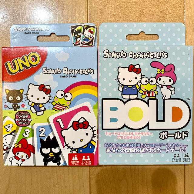 サンリオ(サンリオ)のUNO ウノ BOLD ボールド サンリオ 2個セット 新品、未使用 エンタメ/ホビーのテーブルゲーム/ホビー(トランプ/UNO)の商品写真