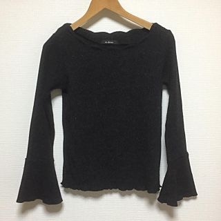 ダブルクローゼット(w closet)のラメ トップス黒(カットソー(長袖/七分))