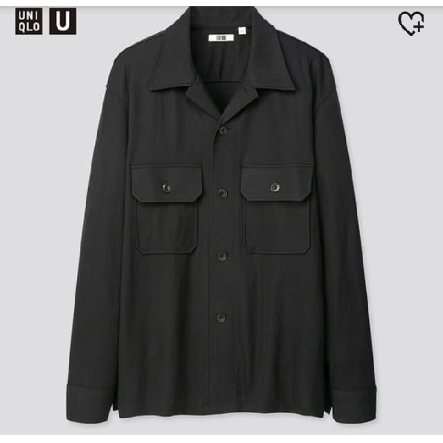 UNIQLO(ユニクロ)のUNIQLO U ミリタリージャージーシャツ ブラック Mサイズ メンズのトップス(シャツ)の商品写真