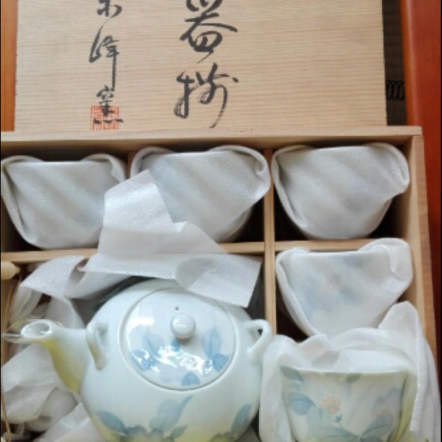 木箱　高級日本茶器　比宝石美　東峰窯 茶器 未使用