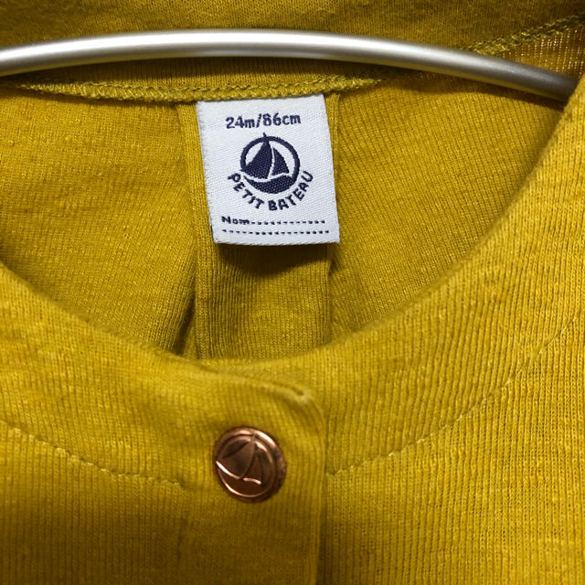 PETIT BATEAU(プチバトー)のプチバトー☆コットンリネンカーディガン☆86☆サイズ80くらい キッズ/ベビー/マタニティのベビー服(~85cm)(カーディガン/ボレロ)の商品写真