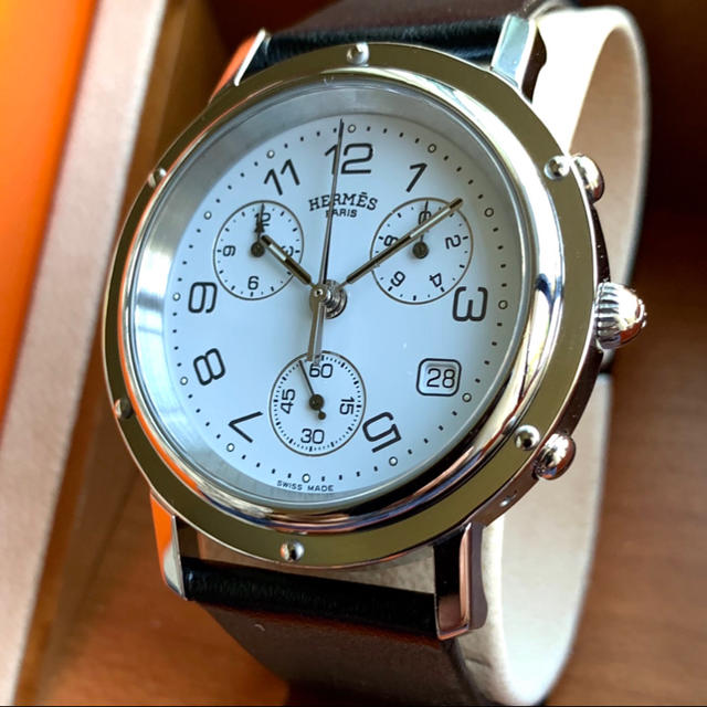 Hermes(エルメス)のHERMES/エルメスクリッパークロノグラフ メンズ腕時計CL1.910 メンズの時計(腕時計(アナログ))の商品写真