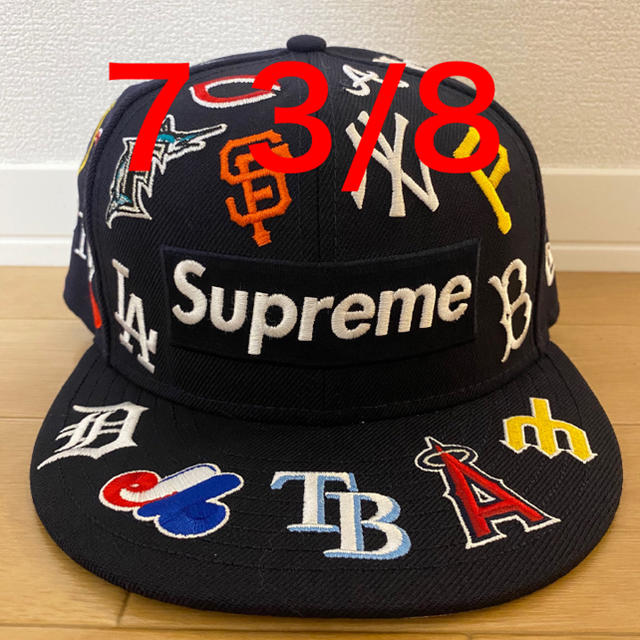 帽子7 3/8 新品 20SS Supreme MLB New Era Navy