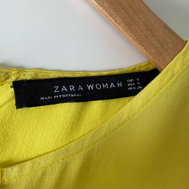 ZARA(ザラ)のZARA ザラ サマーイエロー フリル袖 トップス レディースのトップス(カットソー(半袖/袖なし))の商品写真