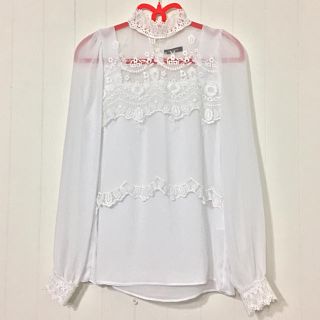 エモダ(EMODA)のエモダ ハイネック レース シフォン ブラウス(シャツ/ブラウス(長袖/七分))