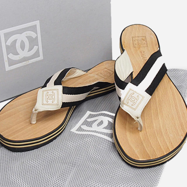 シャネル CHANEL スポーツライン ウッド ラバー サンダル 【ついに再販