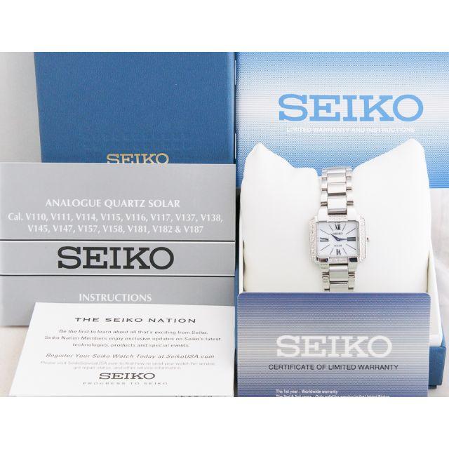 【新品】セイコー SEIKO ソーラー スクエア 青針 レディース腕時計