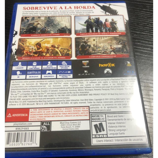 PlayStation4(プレイステーション4)のWorld War Z 海外版 エンタメ/ホビーのゲームソフト/ゲーム機本体(家庭用ゲームソフト)の商品写真