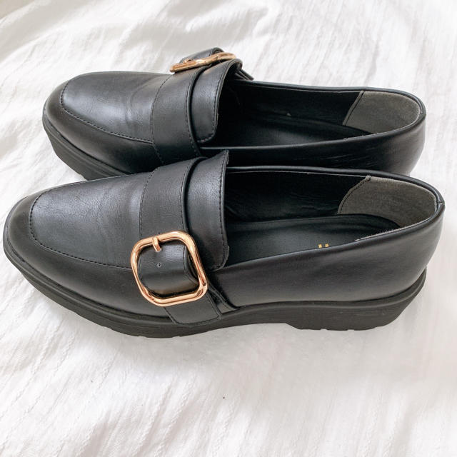 heather(ヘザー)のレディース ローファー 黒 革靴 レディースの靴/シューズ(ローファー/革靴)の商品写真